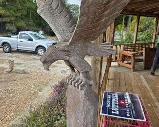 Wood eagle carving