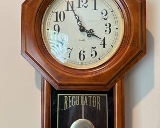 REGULATOR SCHOOLHOUSE OAK WALL CLOCK STERLING & NOBLE WITH WESTMINSTER CHIMES
