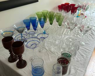 assorted stemware