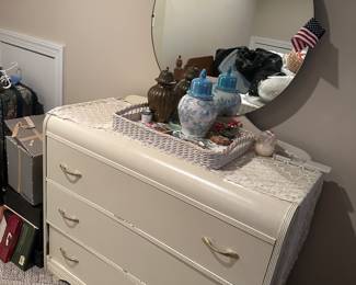 Art deco dresser with round mirror sold seperately