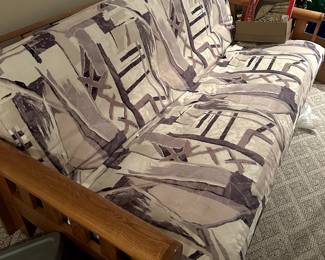 futon open up two full size bed comes with two pillows