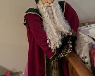 Large standing velvet cloth, Santa approximately 4 feet tall