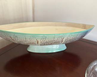 
Rare Antica Fornace Ceramiche de Tavalo Minimalistic Venice Cityscape Footed Console Bowl