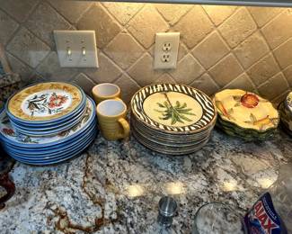 Assorted dinnerware