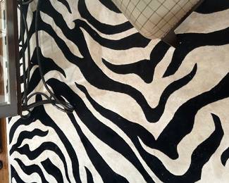 8x10 zebra prind deep pile rug