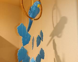 Blue parrot windchime