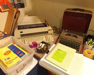 Typewriters and office supplies
