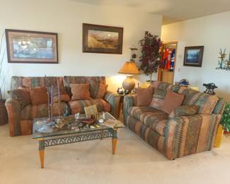 Southwestern sofa, loveseat and coffee table