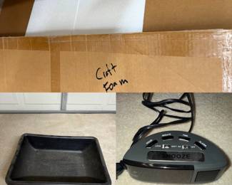 Craft Foam Boards (large box only 2 missing) Clock Radio, large black tub