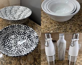 Italy sponge bowls, stacking stoneware bowls Various name brand water crafs
