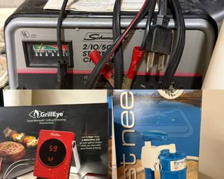 Battery charger, grill themometor, water softner
