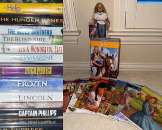 Great shape movies on DVD, Set of American Girl Doll Books with small doll