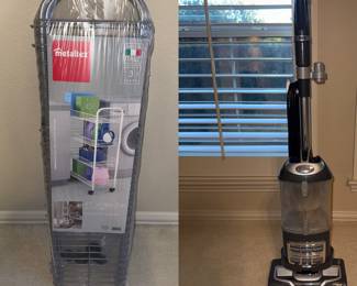 New metal shelf, LIKE NEW Shark vacume with accessories