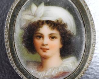 Miniature Enameled Portrait Pill Box