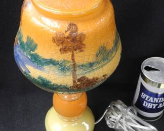 Reverse Painted Boudoir Lamp