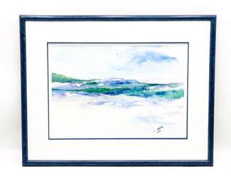 E. Ozawa Original Watercolor Landscape – 2001