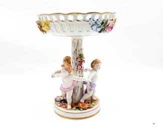 Von Schierholz Germany Porcelain Centerpiece Compote Bowl w/ Cherubs