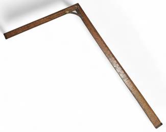 Antique C.W.R. Ford & Co. Wood & Brass Square Ruler