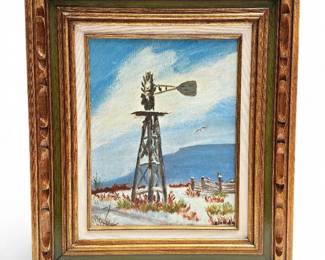 'Lonely Windmill' by Blenda Hoskins, Oil on Canvas
