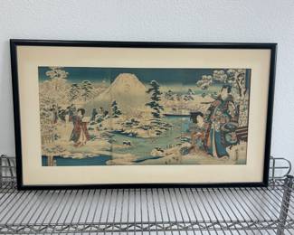 "Prince Genji and Mt. Fuji" Print Reproduction by Utagawa Hiroshige II