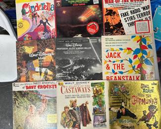 Lot of 18 Vintage Disney & Sci-Fi Vinyl LPs