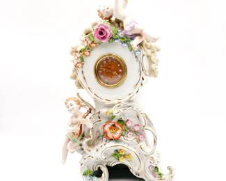 Von Schierholz Dresden Kaiser Porcelain Mantel Clock