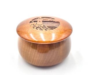 Vintage Myrtlewood Round Lidded Box