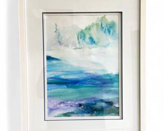 Original Abstract Watercolor by E. Ozawa (2001)