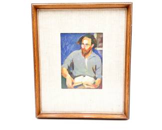 Framed Portrait of Seated Man with Book