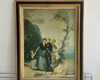 Framed Art Print of Goya's "The Flower Sellers"