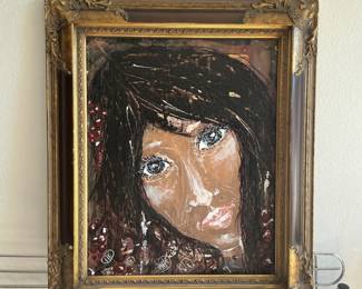 Framed Expressionist Portrait of a Woman
