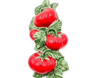 Vintage Ceramic Tomato Vine Wall Art / Plaque