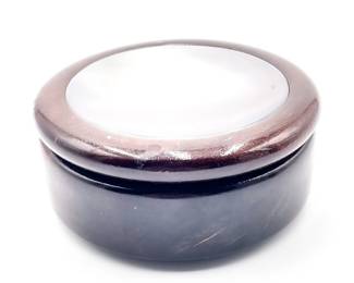 Wooden Trinket Box w/ Agate Inlaid Lid