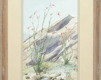 Framed R. Schepe Watercolor Landscape, Signed, 1999