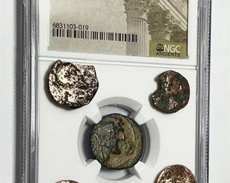 Authentic 2000+ year old Coin(152-145bc) & 4 more Ancient Coins