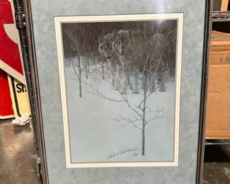 Robert Bateman (Canadian, b. 1930), Clear Night Wolves, 1994
