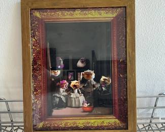 Framed Whimsical Cat Portrait