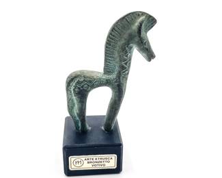 Vintage Etruscan-Style Votive Bronze Horse Replica