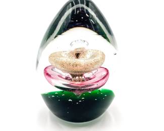 Art Glass Abstract Teardrop Paperweight