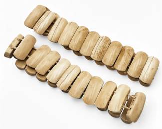 Vintage Carved Bone Stretch Bracelets