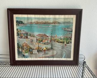 Vintage Framed Albert Tolf "The Golden Gate" Signed Print