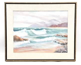 Framed Seascape Original Painting