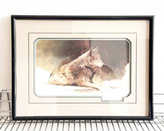 Morten E. Solberg Lithograph – Female Timber Wolf Study (1991)