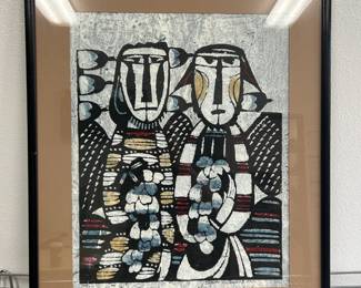 "Grapes of Canaan" Katazome Print by Sadao Watanabe