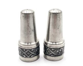 Vintage Pewter Salt & Pepper Shaker Set