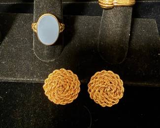 14K Gold Rings And Earrings 
