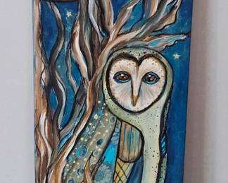 Acrylic Painting on a Long Wood Board