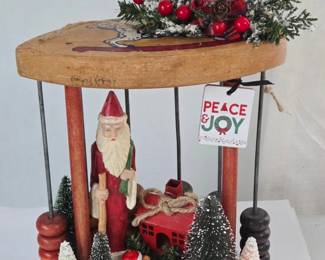More Christmas Assemblage Art on a Vintage Toy