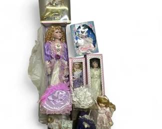Doll Collection Lot  Special Edition Barbie And Cinderella, and Porcelain Dolls