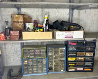 Hardware Organizers, Drawers of Fasteners, and Garage Supplies